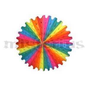 Leque Papel Multicolor Ondas 20 cm