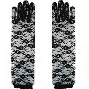 Luvas de Renda Pretas, 35 cm