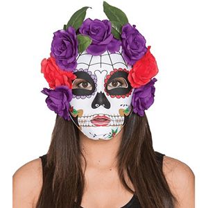 Máscara Catrina com Flores