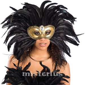 Máscara Plumas Pretas