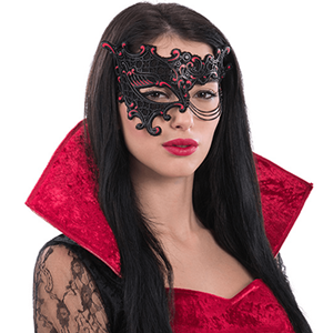 Máscara Vermelha/Preta Veneziana