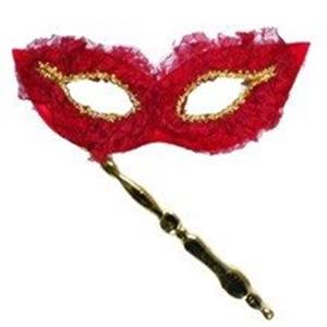 Mascarilha Época Renda Vermelha com Suporte