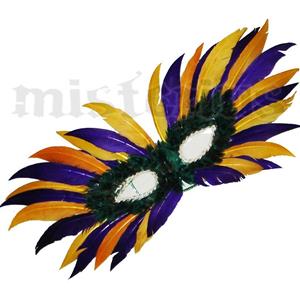 Mascarilha Penas Amarelas e Roxas Mascarilha Penas Amarelas e Roxas