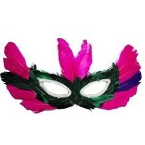 Mascarilha (Penas) Plumas Verde e Rosa Mascarilha (Penas) Plumas Verde e Rosa