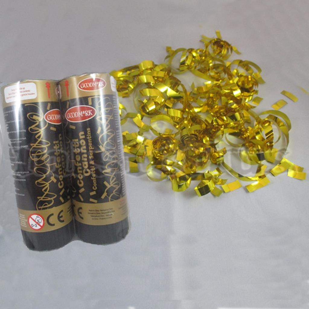 Mini lançador Confetis Dourado 11 cm , 2 Unid.