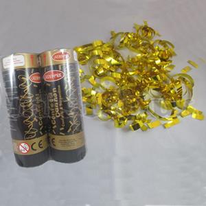 Mini lançador Confetis Dourado 11 cm , 2 Unid.