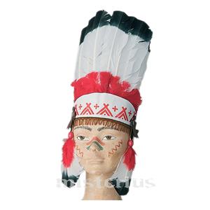 Penacho Índio com Penas Brancas