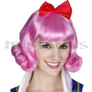 Peruca Branca de Neve Rosa