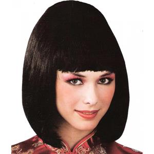 Peruca Chinesa preta com franja