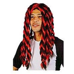 Peruca Rasta Vermelha e Preta