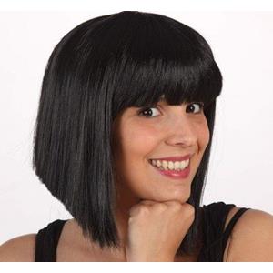 Peruca Média com Franja Preta