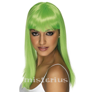 Peruca Neon Comprida Verde