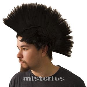 Peruca Punk Preta Comprida