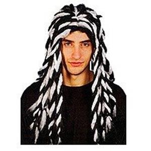 Peruca Rasta Preto e Branco