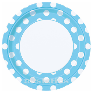 Pratos Azul bébe Bolinhas, 8 unid.