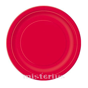 Pratos Papel Peq. Vermelho, 20 Unid