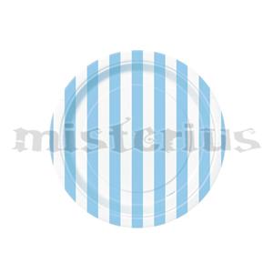 Pratos Riscas Azul Claro Peq. 8 Unid. Pratos Riscas Azul Claro Peq. 8 Unid.