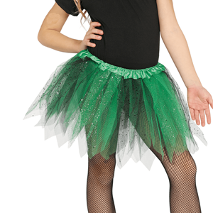 Saiote Tútu Brilhante Verde/Preto Criança
