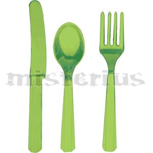 Talheres Plástico Verde Claro