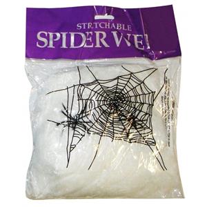 Teia de Aranha Branca com 2 Aranhas