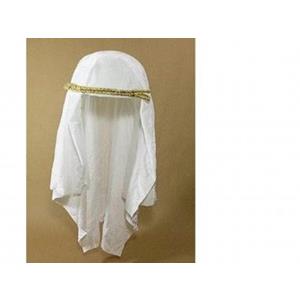 Turbante Árabe Branco com Fita