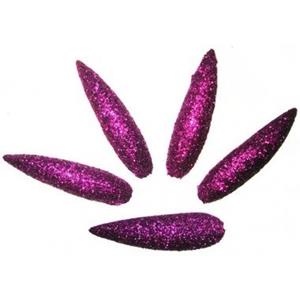 Unhas Postiças com Purpurinas Roxa