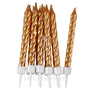 Velas Douradas Espiral, 10 Unid.